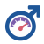 Male symbol and gauge icon for testosterone treatment information